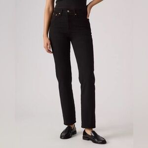 LEVI'S WEDGIE STRAIGHT LEG ANKLE JEANS BLACK BUTTON FLY 27